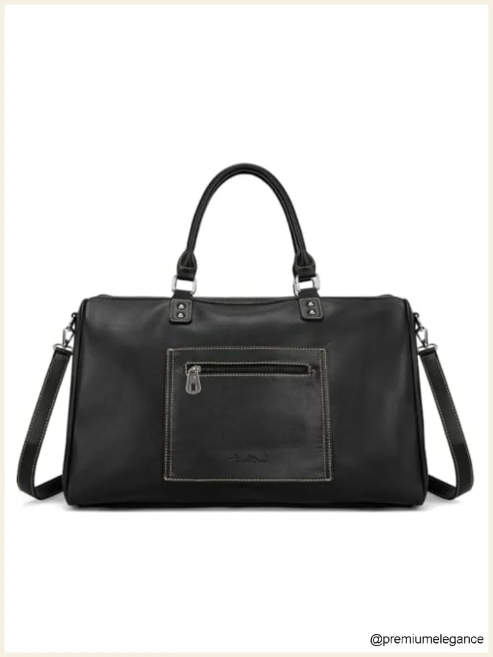 Faux Leather Studded Weekender Duffle Bag Carry-On Travel